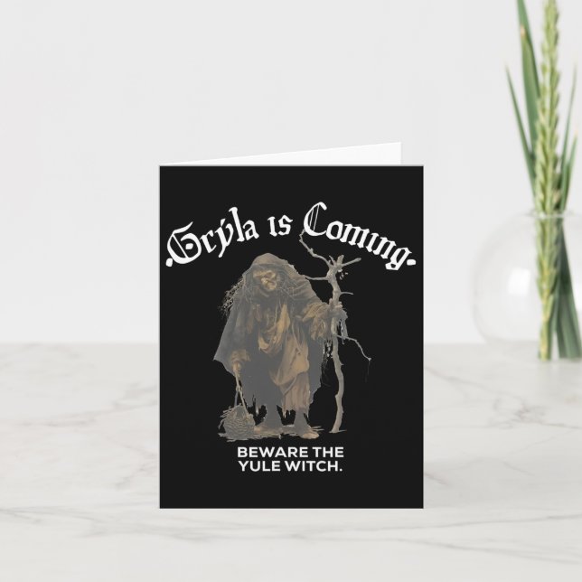 Carte Gryla arrive, méfiez-vous de la sorcière de Yule C (Devant)