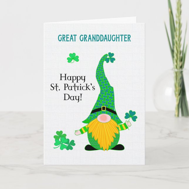 Carte Gt Grandgirl St Patrick's Fun Leprechaun Card (Devant)