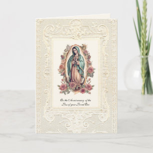 Carte Guadalupe Floral Anniversaire de la mort aimé un