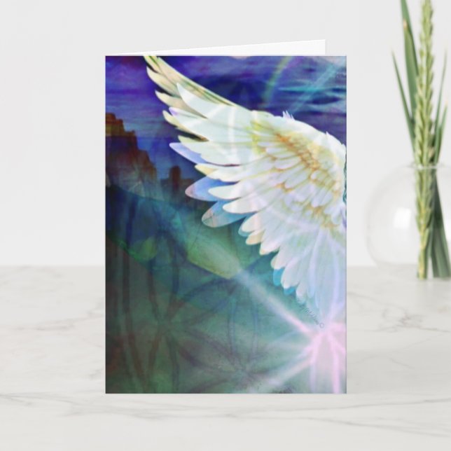 Carte Guardian Angel Indigo Wing – Blank Greeting (Devant)