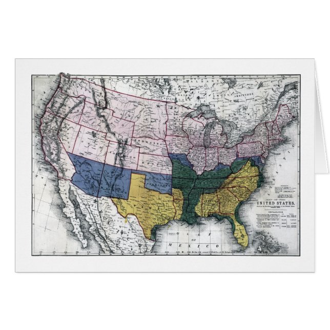 CARTE : GUERRE CIVILE, 1864 (Devant horizontal)