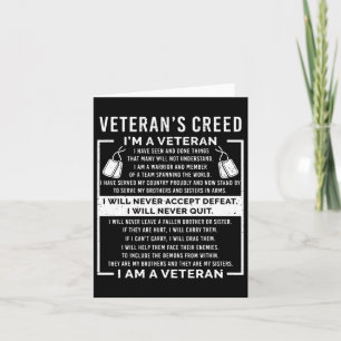 Carte Guerre du Patriote de Creed Vétérinaire Usa Oath G