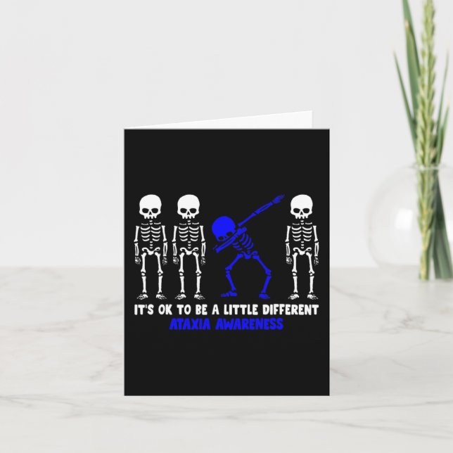 Carte Guerrier Ataxie Ruban Bleu Maladie Sensibilisation (Devant)