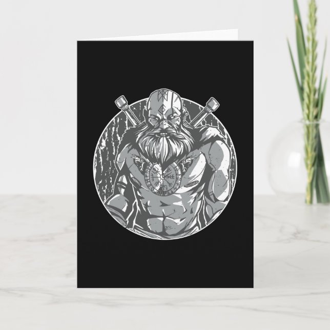 Carte Guerrier monochromatique viking (Devant)