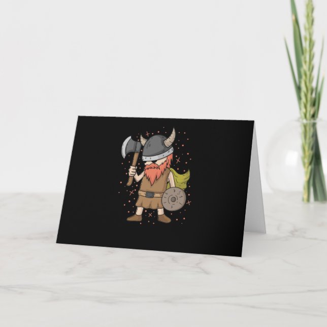 Carte Guerrier viking à barbe et armure (Devant)