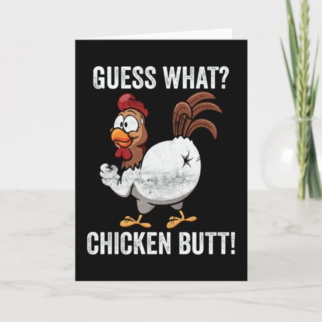 Carte Guess What Chicken Butt Farm Animal Funny Farming (Devant)