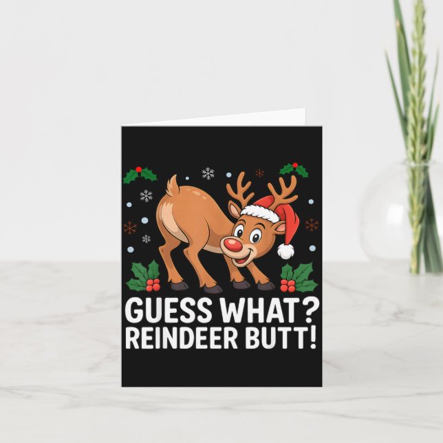 Carte Guess What Reindeer Butt Funny Christmas Men Reind (Devant)