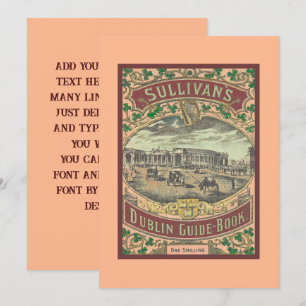 Carte Guide touristique vintage de Dublin Irlande