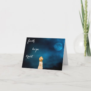 Carte Guillemet de protection bleu ciel lune