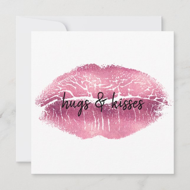 Carte Guillemets personnalisés rose Lips (Devant)