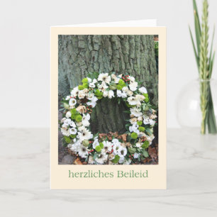 Carte Guirlande allemande Sympathy White fleurie près de
