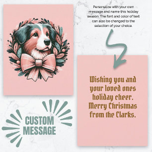 Carte Guirlande australienne berger de Noël personnalisé
