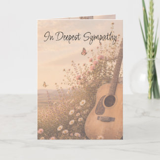 Carte Guitar Music Beautiful Garden Flower Sympathy