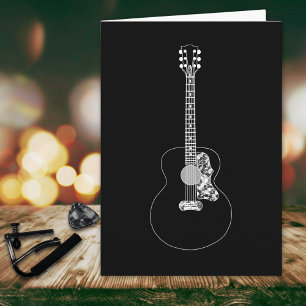 Carte Guitare acoustique de l'art monochrome