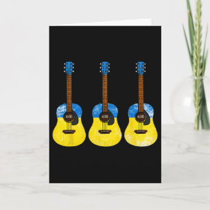 Carte Guitare acoustique Drapeau ukrainien Ukraine Guita
