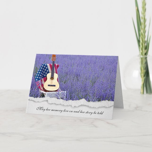 Carte guitare avec sympathie pour le drapeau (Devant)