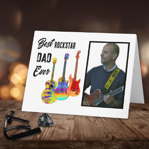 Carte Guitare du jour du père Papa Photo personnalisée