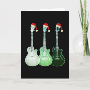 Carte Guitare électrique de Noël Père Noël