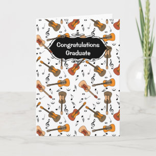 Carte Guitare Music Notes Motif Graduation Card