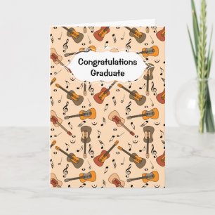Carte Guitare Music Notes Motif Graduation Card