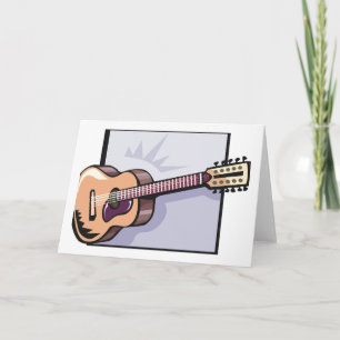 Carte Guitare rétro acoustique à 12 cordes