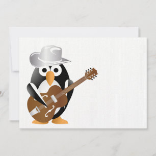 Carte Guitariste pingouin