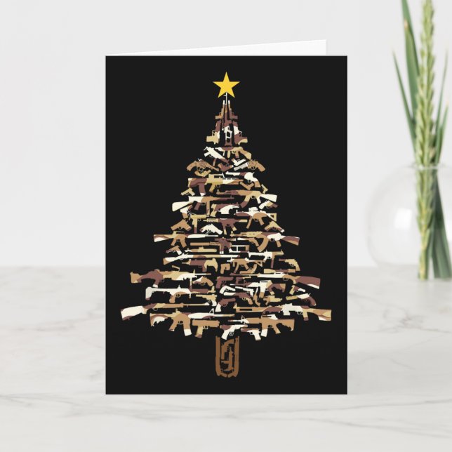 Carte Guns Christmas Tree - Camo Print Xmas Gift For Gun (Devant)