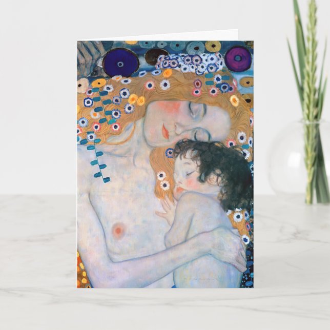 Carte Gustav Klimt - Mère et Enfant (Devant)