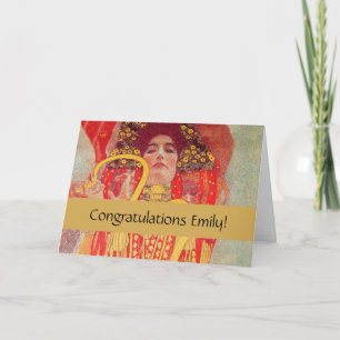 Carte Gustav Klimt Red Woman Gold Snake Peinture