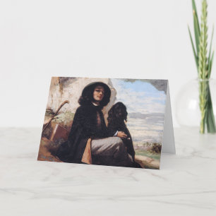 Carte Gustave Courbet - Autoportrait au chien noir