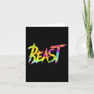 Carte Gym Beast Bodybuilding Entraînement Humour Tie Dye