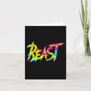 Carte Gym Beast Bodybuilding Entraînement Humour Tie Dye