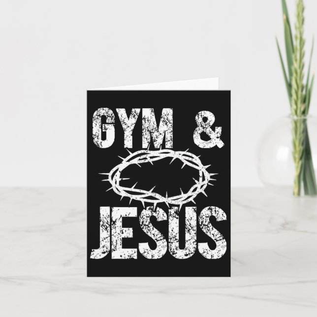 Carte Gym Et Jésus Christian Bodybuilder Corps Religieux (Devant)