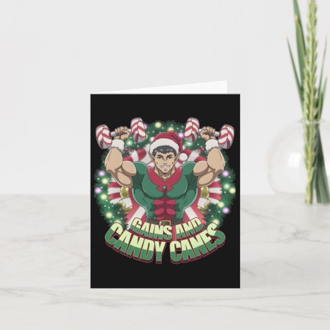 Carte Gymnase Pour Elfe De Noël Drôle Gains Et Candy Ca (Devant)
