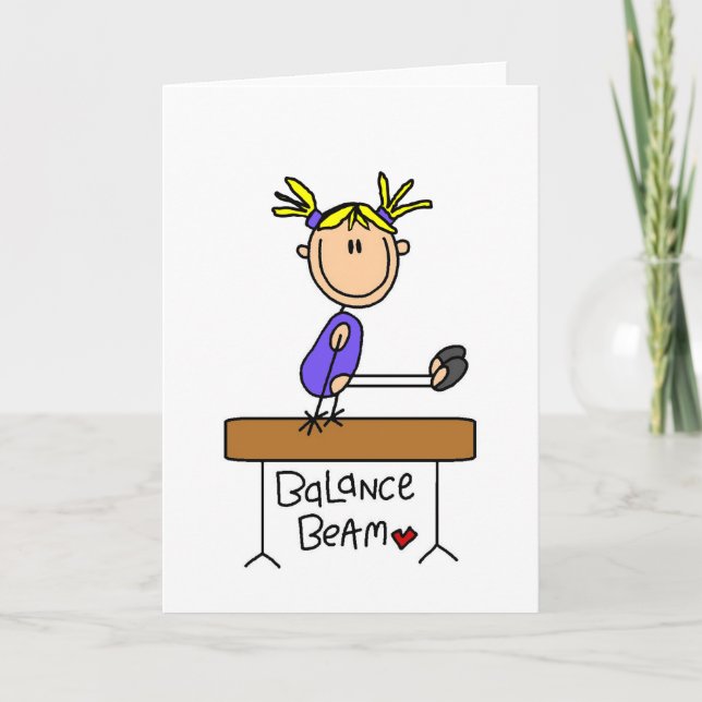 Carte Gymnaste blond Girl sur des tee-shirts et des cade (Devant)
