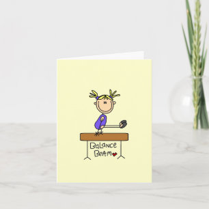 Carte Gymnaste blonde de fille sur le faisceau