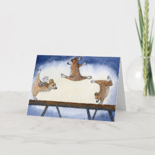Carte Gymnastique artistique de chien de corgi de