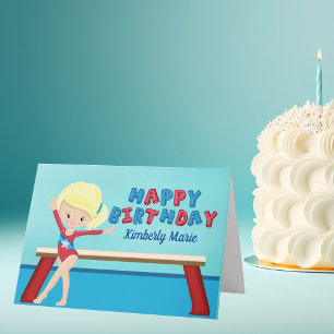Carte Gymnastique fille mignonne Gymnaste personnalisée