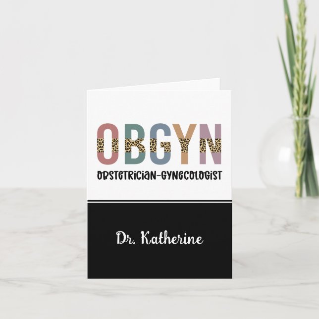Carte Gynécologue obstétricien OBGYN personnalisé (Devant)