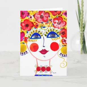 Carte Gypsy Garden Girl Primavera - Note Card