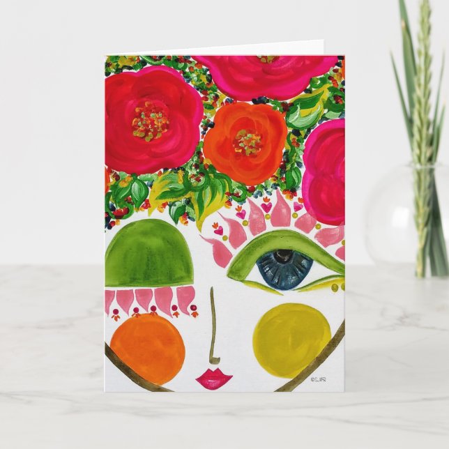 Carte Gypsy Garden Girl Rosie - Note Card (Devant)