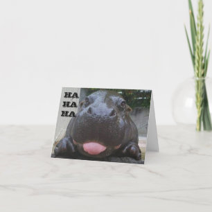 Carte HA HA HA DIT HIPPO BÉBÉ SUR VOTRE **60ème annivers