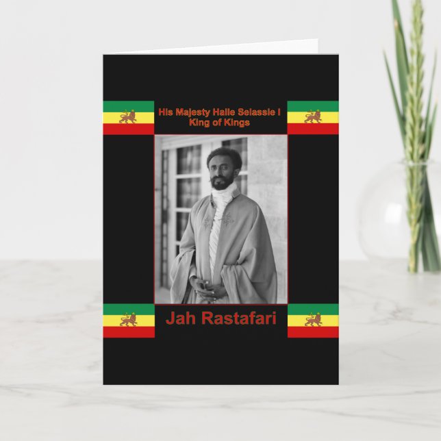 Carte Haile Selassie le Lion de Juda, Jah Rastafari (Devant)
