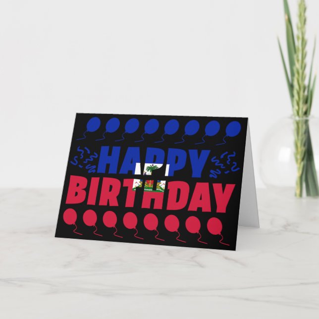 Carte Haïti Drapeau patriotique Anniversaire (Devant)