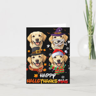 Carte Hallothanksmas de chien du Labrador Halloween Than