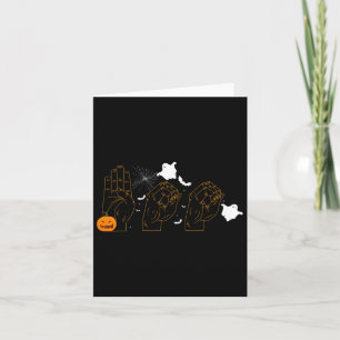Carte Halloween 31 octobre Sourd-muet Langue des signes 