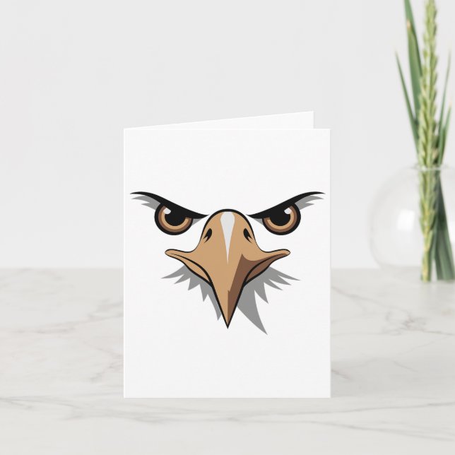 Carte Halloween Aigle chauve visage costume enfants mign (Devant)