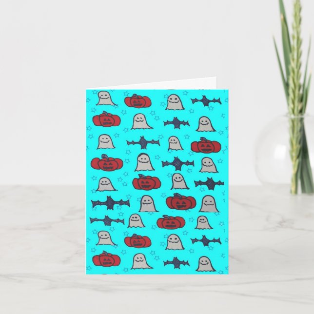 Carte Halloween amusant Imprimer en bleu (Devant)