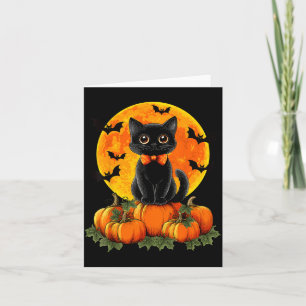 Carte Halloween Automne Saison Effrayante Arc Chat Noir