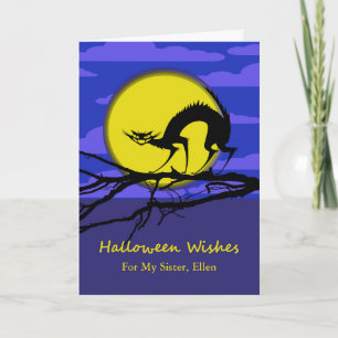 Carte Halloween avant fait sur commande pour la soeur,